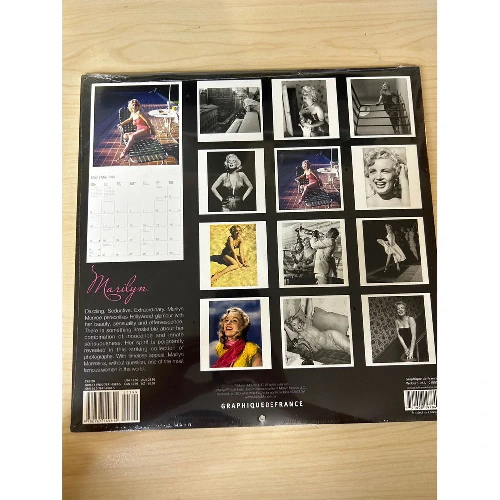 Marilyn Monroe 2009 Wall Calendar Graphique de France New‎ Sealed Collectible
